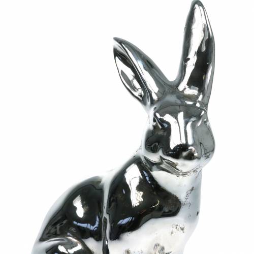 Floristik24 Lepre argento antico H35cm Grande coniglietto decorativo per vetrine