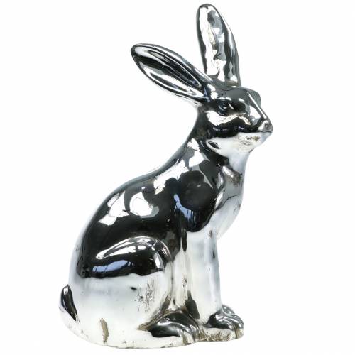 Floristik24 Lepre argento antico H35cm Grande coniglietto decorativo per vetrine