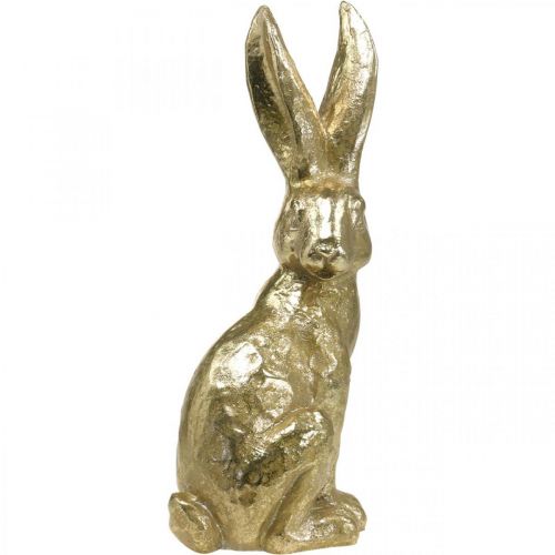 Floristik24 Decorazione coniglietto grande coniglietto pasquale seduto oro 22×17×51,5 cm