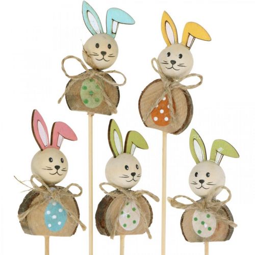 Prodotto Coniglietto pasquale in legno, tappi per fiori pasquali, tappi per conigli 8 cm 8 pz
