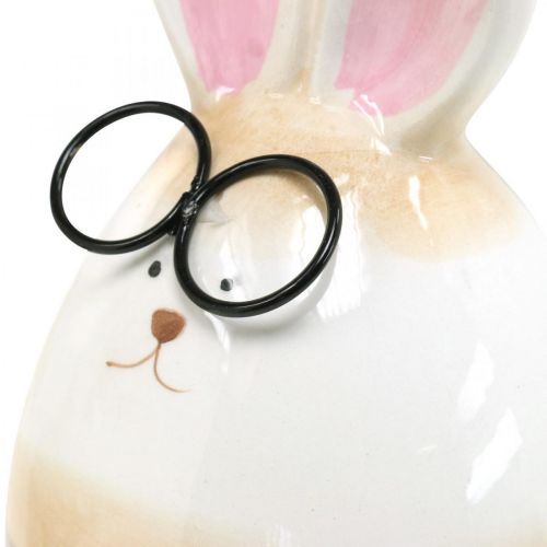 Prodotto Coniglietti pasquali in ceramica con occhiali, decorazione pasquale coppia coniglietti H19cm 2pz