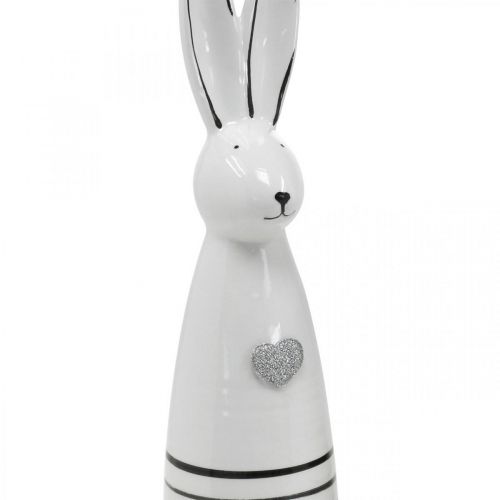 Prodotto Cono Coniglietto in Ceramica Bianco Nero Cuore Strisce H30cm