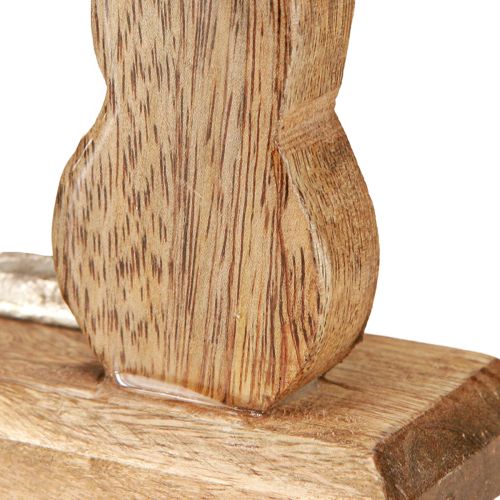 Prodotto Coniglio decorativo in metallo e legno – Moderna figura pasquale in design naturale 22 cm 2 pz.