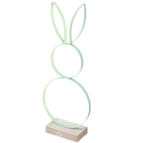 Prodotto Decorazione coniglio metallo legno naturale giallo menta rosa H28cm 3 pezzi