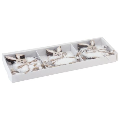 Prodotto Coniglietti decorativi in legno da appendere bianco naturale 5 cm×12 cm 6 pz
