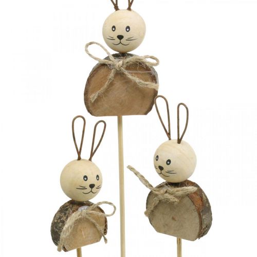 Floristik24 Tappo fiore coniglietto in legno ruggine Decorazione coniglietto pasquale naturale 8 cm 8 pz