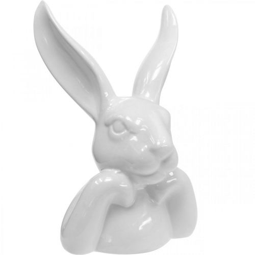 Floristik24 Deco coniglio bianco, busto testa di coniglio, ceramica H21cm