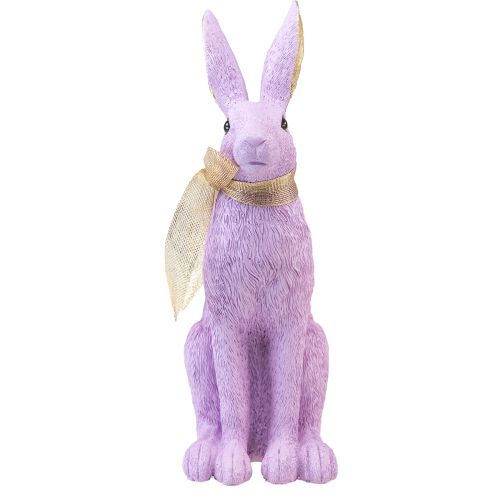 Floristik24 Figura di coniglio coniglietto pasquale coniglio decorativo seduto viola oro H35cm