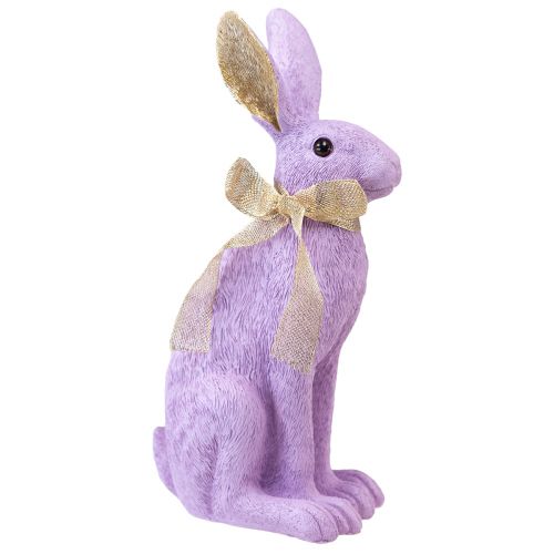 Floristik24 Figura di coniglio coniglietto pasquale coniglio decorativo seduto viola oro H35cm