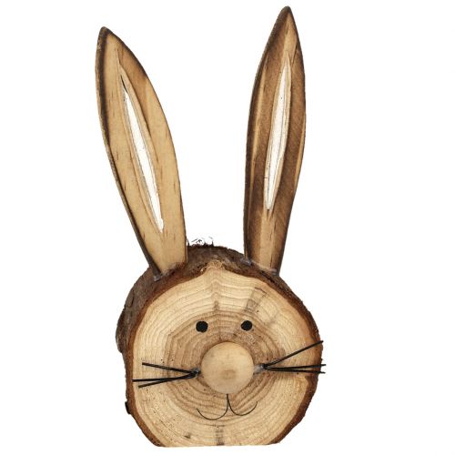 Testa di coniglio in legno naturale 11cm - 12cm 6pz