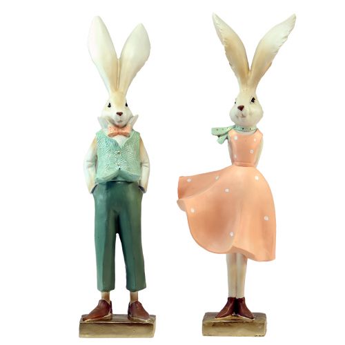 Coniglietta coniglietta coniglietto decorazione Pasqua H36cm 2 pezzi