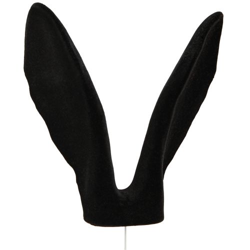 Floristik24 Orecchie di coniglio Decorazione coniglietto pasquale bastone floccato nero 56 cm