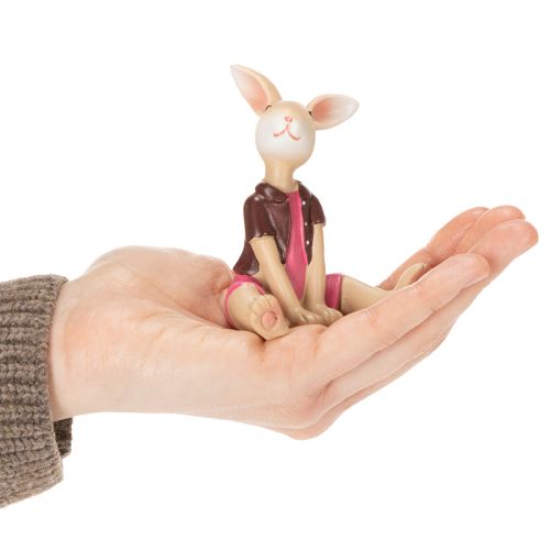 Prodotto Set di statuine di coniglietti pasquali, graziosa decorazione da tavola per Pasqua e primavera, 9 cm, 4 pezzi