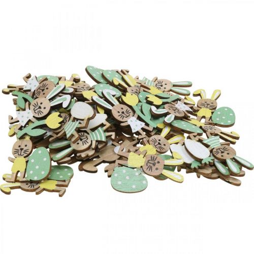 Floristik24 Decorazione pasquale, coniglietti con uovo, fiore e carota, coniglietto pasquale, pezzi sparsi con punto colla H5cm 48 pezzi