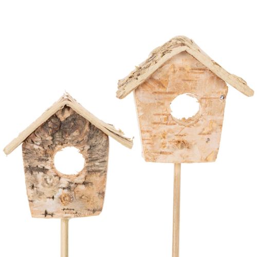 Casetta per uccelli decorativa, in legno di betulla, 5 cm, con supporti per fiori, 4 pezzi acquistare | Floristik24.it