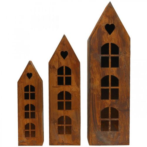 Floristik24 Lanterna casa decorazione in metallo casa finestra patina set di 3