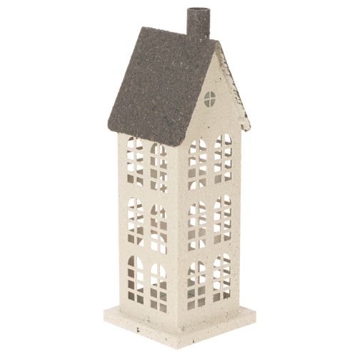 Casetta decorativa in metallo con finestre e camino, 28 cm acquistare | Floristik24.it