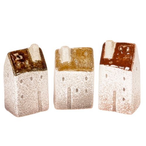Set di casette decorative in miniatura in ceramica, decorazione da tavolo, 9 cm, 3 pezzi acquistare | Floristik24.it