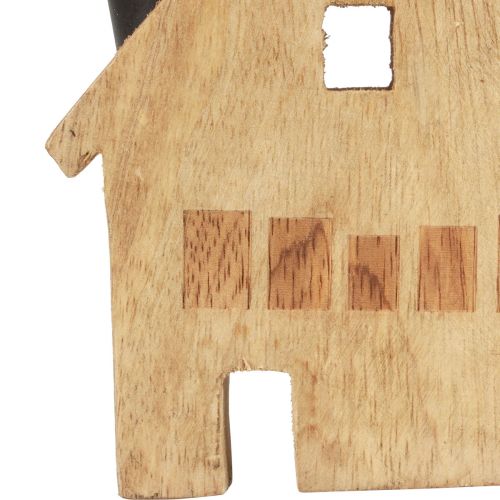 Prodotto Portacandele decorativo in legno per casa decorativa nero 10,5×3,5×13 cm