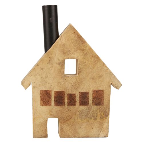 Prodotto Portacandele decorativo in legno con decorazione in legno nero 16,5 × 3,5 cm × 22 cm