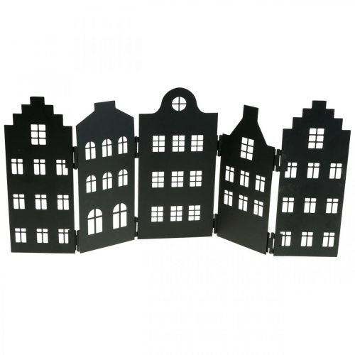 Floristik24 Deco casa in metallo nero stand city silhouette 40 × 18cm