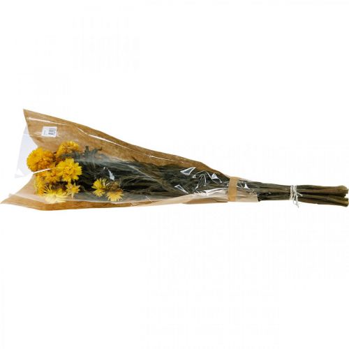 Prodotto Mazzo decorativo di fiori secchi secchi giallo paglierino 75g