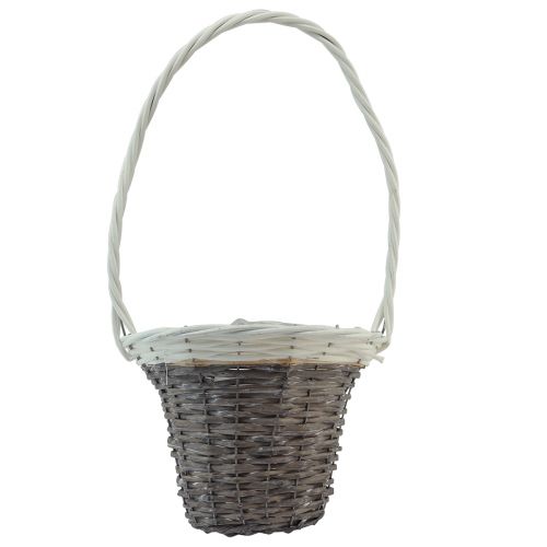 Prodotto Maniglia cestino cestino salice grigio bianco Ø29cm H50cm