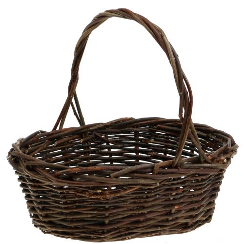 Manico cestino salice ovale 28 cm x 20 cm | Floristik24.it