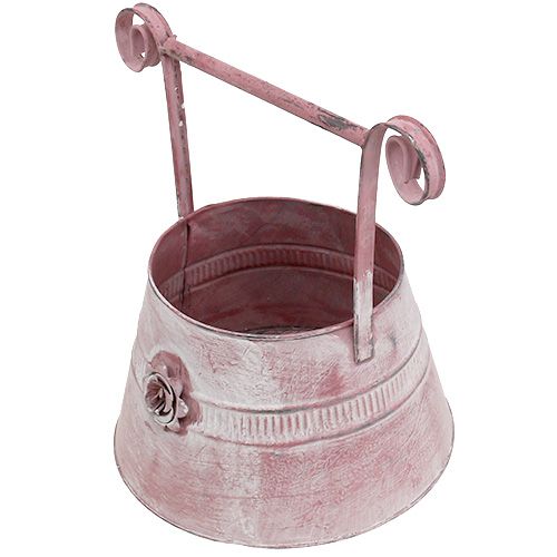 Floristik24 Manico vaso rosa lavato con rosa Ø22cm H13,5cm