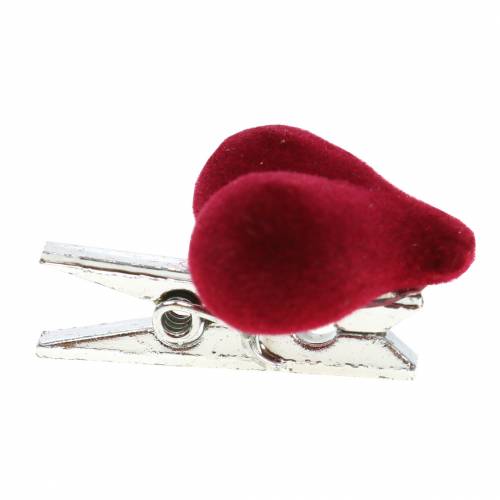 Prodotto Cuore decorativo con clip rosso 3 cm 8 pz