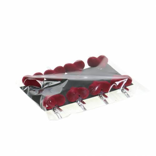Prodotto Cuore decorativo con clip rosso 3 cm 8 pz