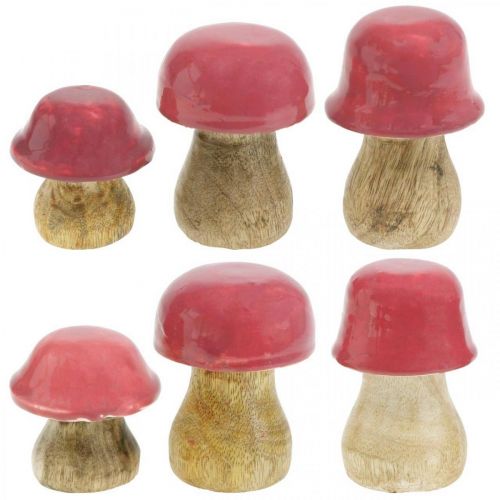 Funghi decorativi autunnali in legno Funghi di legno viola H5-7cm 6 pezzi