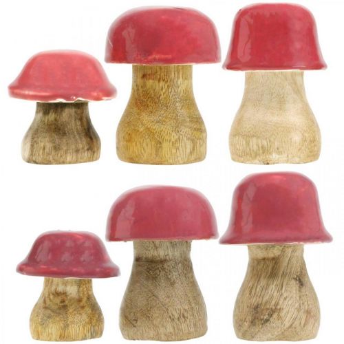 Floristik24 Funghi decorativi autunnali in legno Funghi di legno viola H5-7cm 6 pezzi