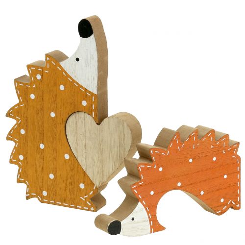 Floristik24 Decorazione autunnale coppia di ricci con cuore 15cm - 18cm