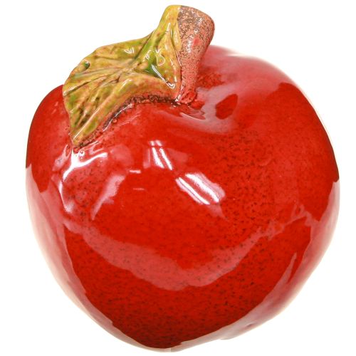 Prodotto Decorazione autunnale mele in ceramica decorazione da tavolo rosso verde H9cm 2 pezzi