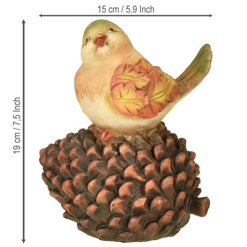 Prodotto Decorazione autunnale uccello decorazione cono uccello figura autunno H19cm