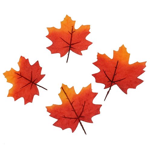 Floristik24 Decorazione autunnale Maple Leaf rosso-arancio 13 cm 12 pezzi