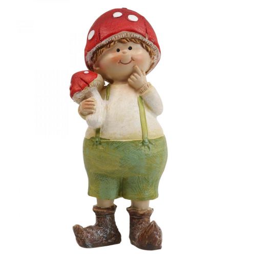 Floristik24 Bambini autunnali figure decorative ragazzo e ragazza funghi bambini 2 pezzi