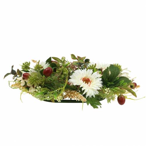 Ghirlanda autunnale crisantemo bianco Ø30cm