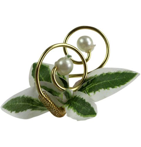 Floristik24 Spilla nuziale con perle, oro 8 cm 24 pz