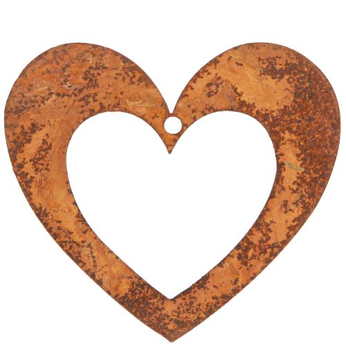 Floristik24 Cuore decorativo ruggine decorazione da giardino cuore in metallo 10 cm 12 pz