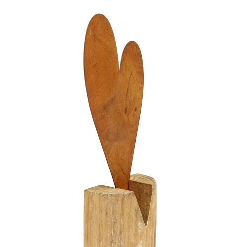 Prodotto Cuore ruggine sul piede in legno 22 cm x 11 cm