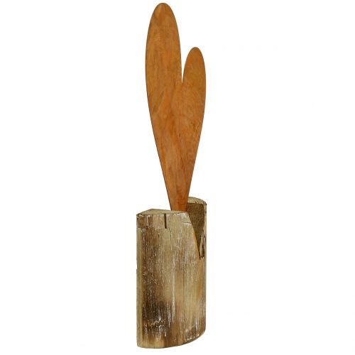 Floristik24 Cuore ruggine su piede in legno 40 cm x 20 cm