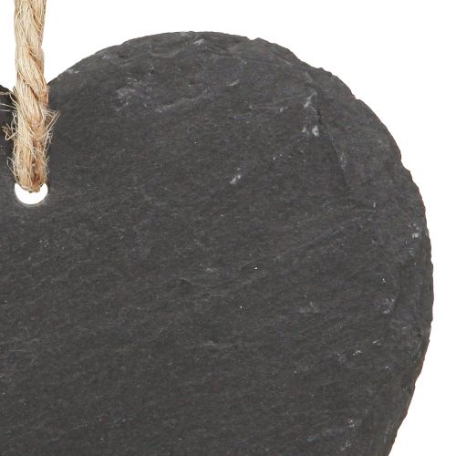 Prodotto Cuore in ardesia cuore in ardesia da appendere nero 10 cm 6 pz