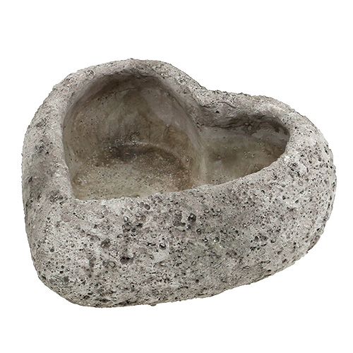 Floristik24 Cuore per piantare 24 cm x 25 cm grigio