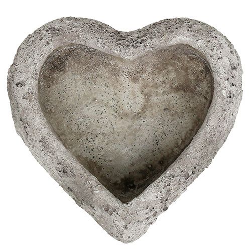 Floristik24 Cuore per piantare 24 cm x 25 cm grigio