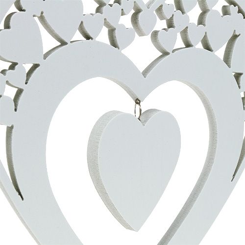 Floristik24 Cuore per appendere bianco 23 cm
