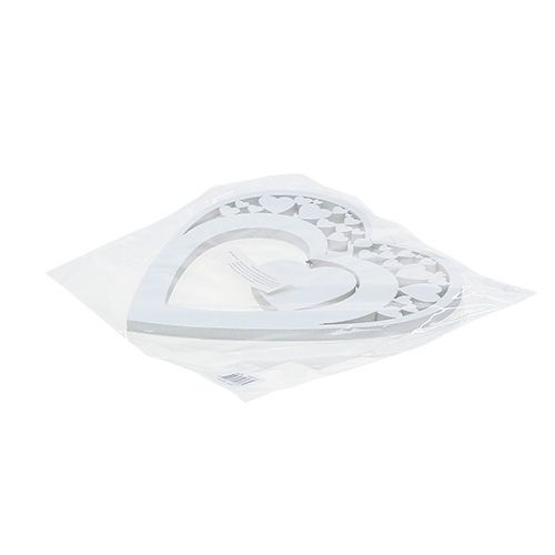 Floristik24 Cuore per appendere bianco 23 cm