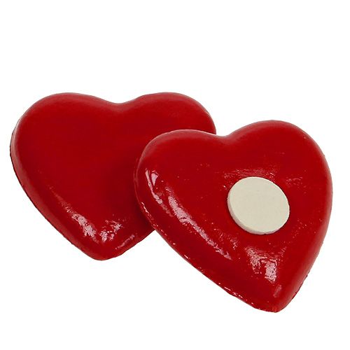 Floristik24 Cuore per attaccare 3,5 cm rosso 24 pezzi