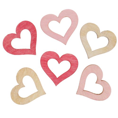 Floristik24 Cuore da spruzzare rosa, rosa, natura 2cm 144p